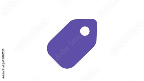 Purple price tag with white circle; ideal for promotions, sales, retail businesses, advertising, or retailthemed designs needing a vibrant element. photo