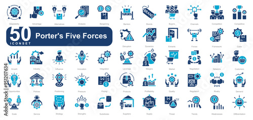 Porter's Five Forces iconset 