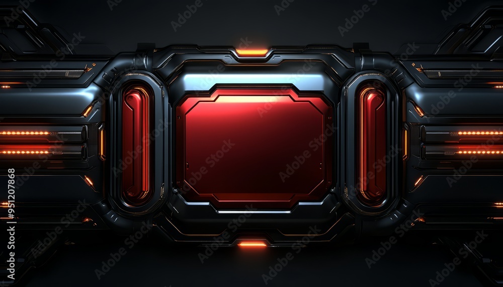 Futuristic Abstract Panel with Red and Orange Lights Futuristic Abstract Panel with Red and Orange Lights