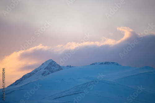 Last light over the rocky mountains