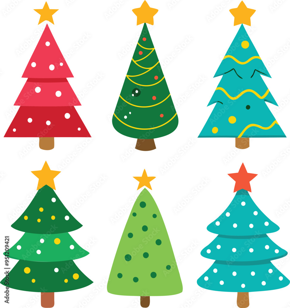 set of christmas trees set of christmas trees
