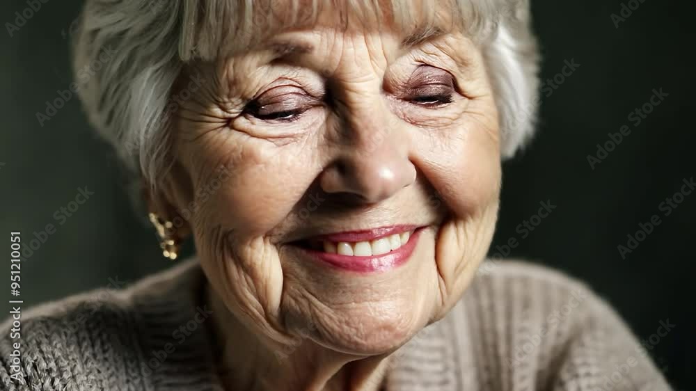 Senior woman expressing happiness with facial expressions Senior woman expressing happiness with facial expressions