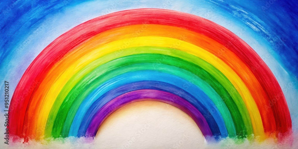 Obraz premium Colorful painted rainbow with vibrant hues , rainbow, paint, vibrant,colorful, spectrum, abstract, creativity, artistic, design