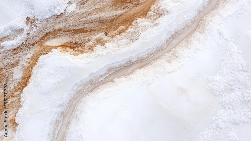 Aerial view of salt works at Useless Loop, showcasing an abstract industrial landscape with unique patterns and shapes.