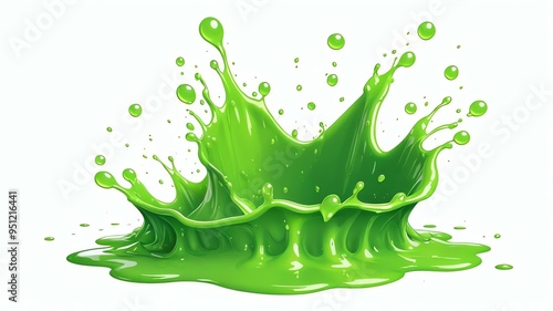 splash of green vector slime on white background