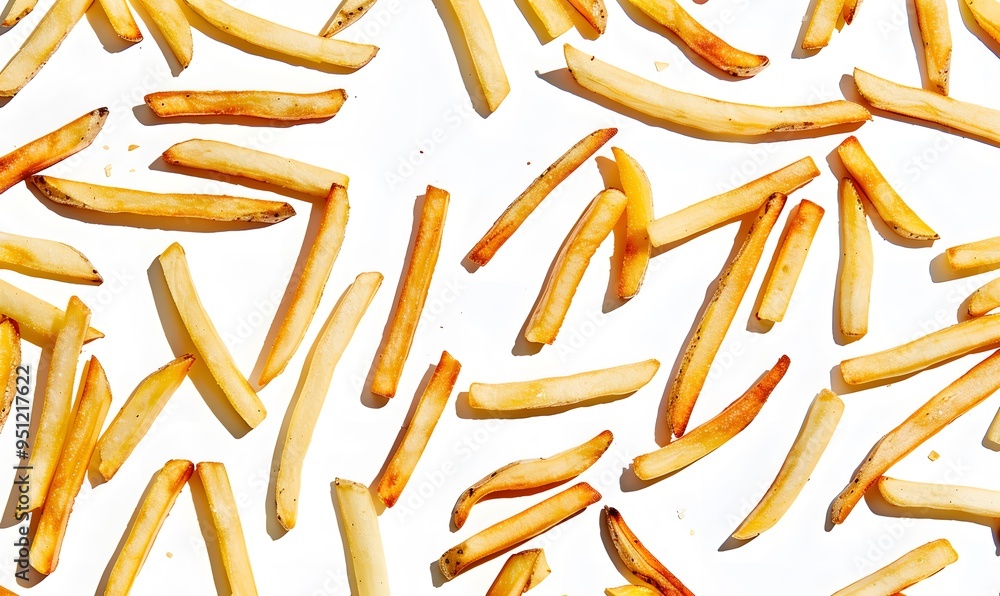 French fries on white background. French fries on white background.