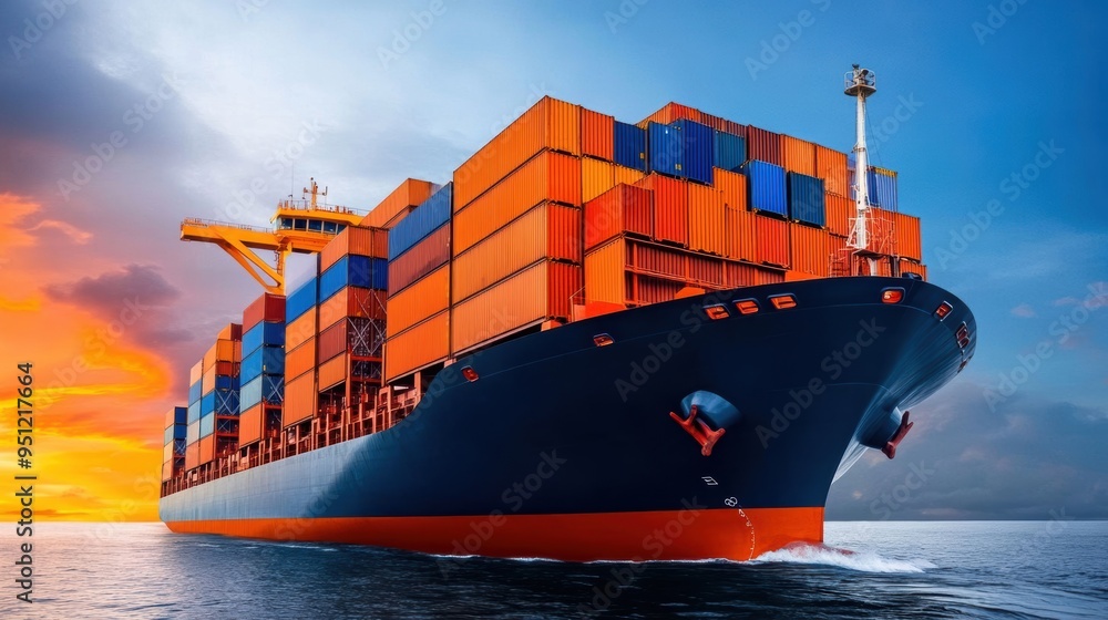 Fototapeta premium Marine export, efficient freight,