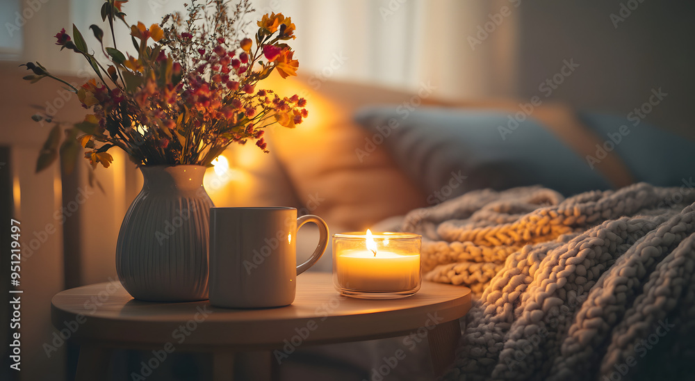 A Cozy Scene of an Elegant Candle and Coffee Mug on the Table with Soft Lighting, Perfect for Creating a Warm and Inviting Atmosphere
A Cozy Scene of an Elegant Candle and Coffee Mug on the Table with Soft Lighting, Perfect for Creating a Warm and Inviting Atmosphere