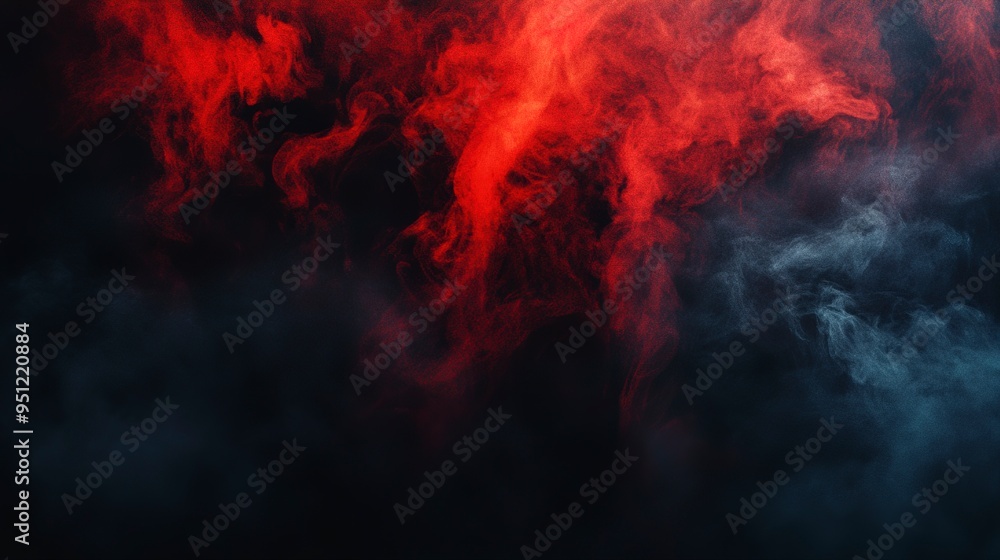 Fototapeta premium grunge dark horror black background with bright red mist smoke halloween goth design