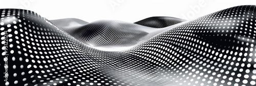 Abstract Black and White Wavy Pattern with Polka Dots