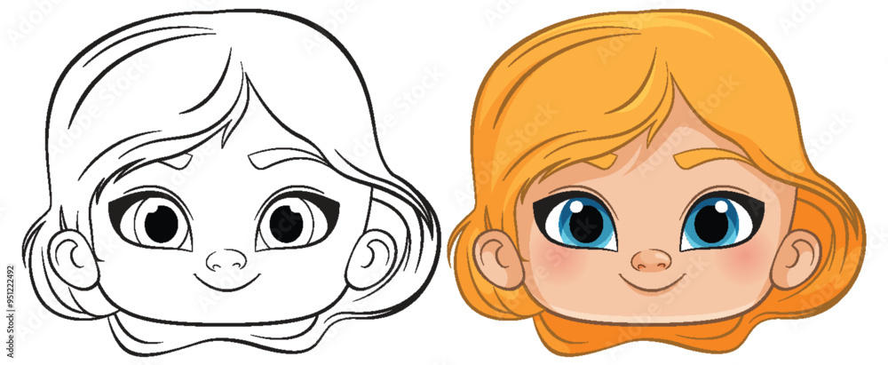 Cute Girl's Face Illustration Cute Girl's Face Illustration