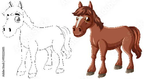 Cute Cartoon Horse Illustration