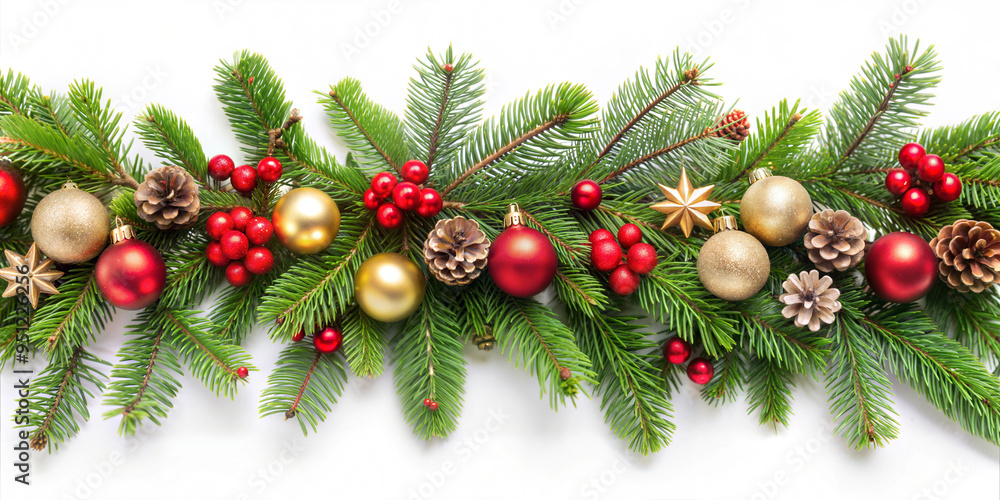 Christmas Garland isolated on white background Christmas Garland isolated on white background