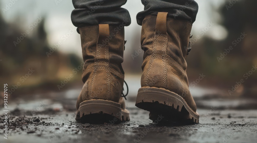 Rugged Hiking Boots in the Wilderness