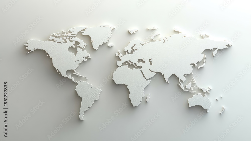 A minimalistic travel background featuring a simple world map outline. Ample copy space available.