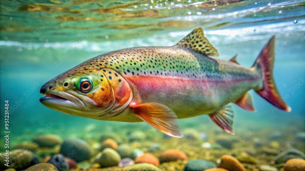 Close up of a beautiful trout fish swimming gracefully in clear water, trout, fish, underwater, wildlife, nature, vibrant, colorful Close up of a beautiful trout fish swimming gracefully in clear water, trout, fish, underwater, wildlife, nature, vibrant, colorful