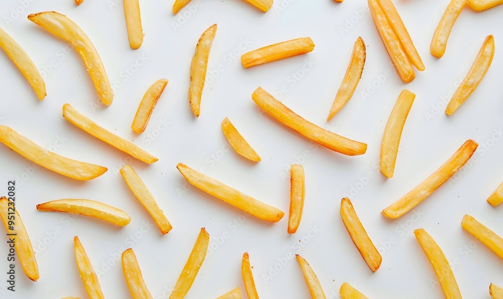 French fries on white background. French fries on white background.