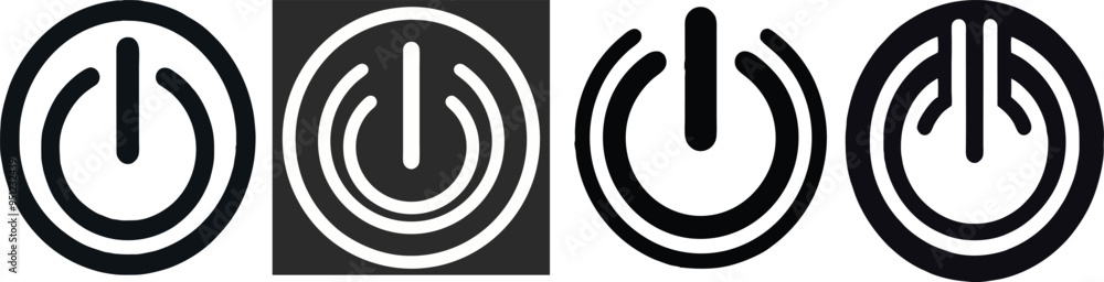 Vector Collection of Power Button Icons Vector Collection of Power Button Icons