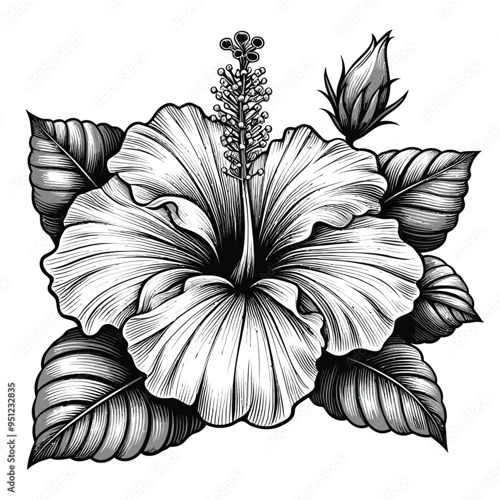 Fototapeta premium Design a large, bold hibiscus flower