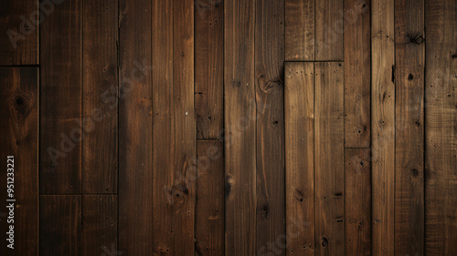 Fond de planche de bois marron foncé, papier peint. Vieux fond en bois texturé foncé grunge, la surface de la vieille texture de bois brun, vue de dessus lambris en bois de pin brun. 