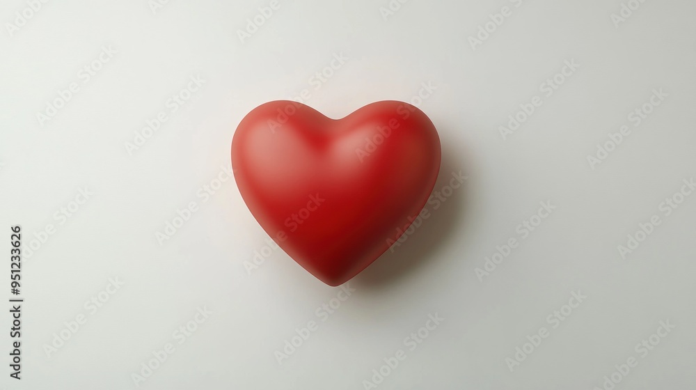 Red Heart on White Background Red Heart on White Background