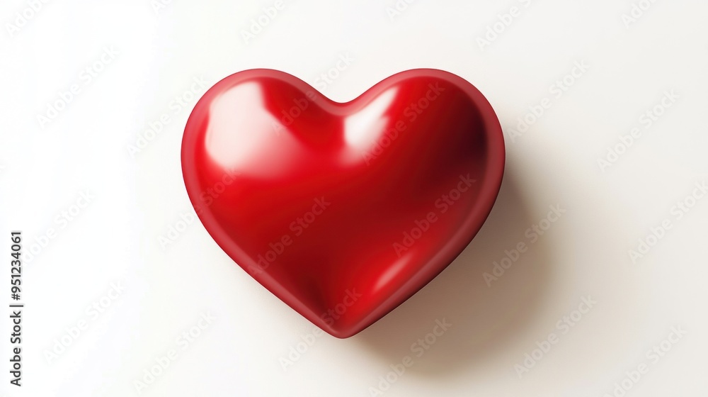 Glossy Red Heart on a White Background Glossy Red Heart on a White Background