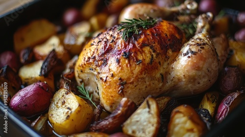 Wallpaper Mural Savory Roasted Chicken and Vegetables Dish Torontodigital.ca