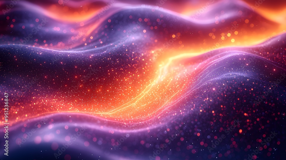 Fototapeta premium Swirly Neon Background with Dynamic Waves