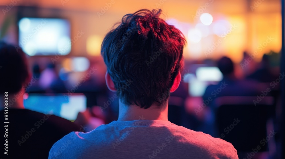 Captivating Crowd in the Neon Haze: A Vibrant Night Scene Captivating Crowd in the Neon Haze: A Vibrant Night Scene