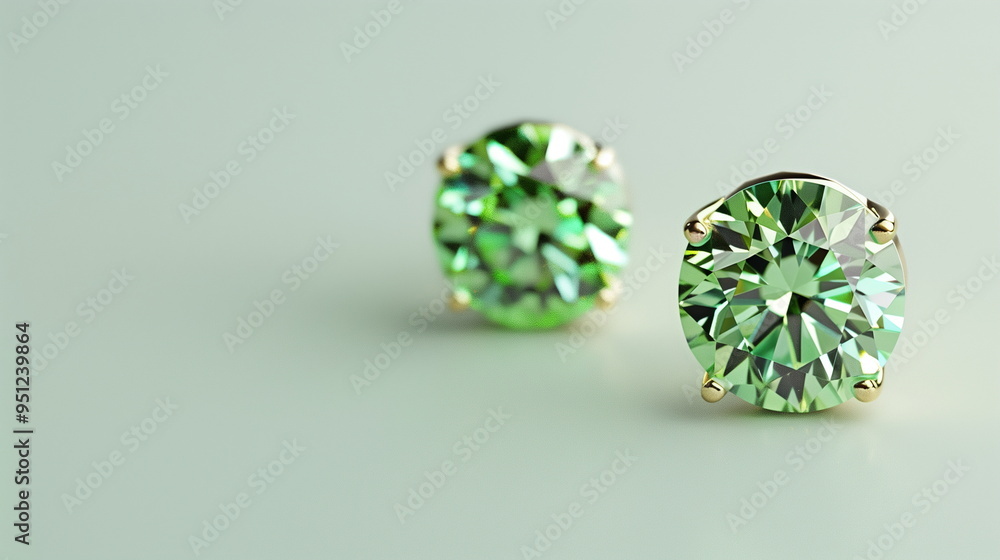 Green diamond earring for women : Jewelry. AI Generative. Green diamond earring for women : Jewelry. AI Generative.