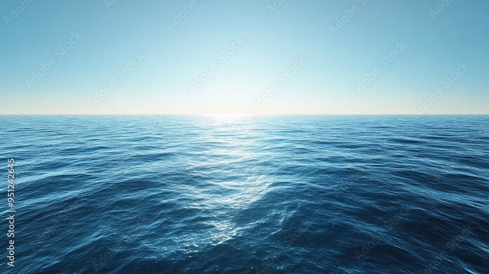 A panoramic view of the ocean with a distant horizon and calm waters, ideal for creating a tranquil and expansive background with space for text. A panoramic view of the ocean with a distant horizon and calm waters, ideal for creating a tranquil and expansive background with space for text.