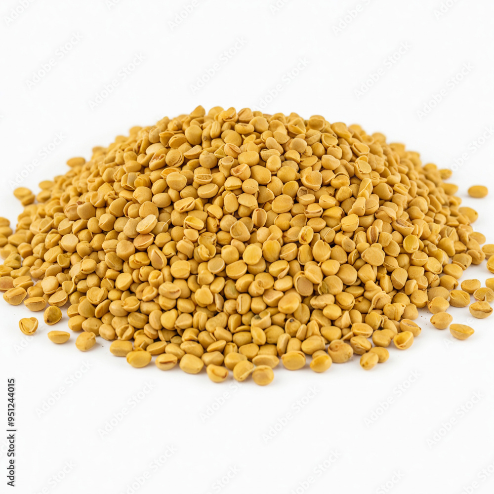 Pile of germinated fenugreek seeds, isolated on white background. Pile of germinated fenugreek seeds, isolated on white background.