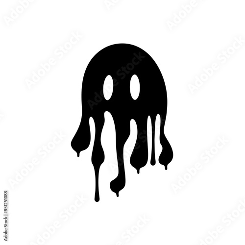 vector silhouette of a Slime white