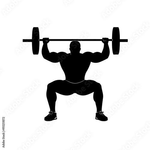 vector silhouette of a Weightlifting