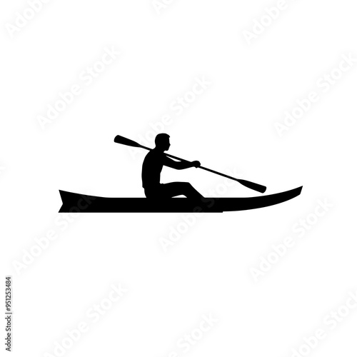 vector silhouette of a Rowing photo