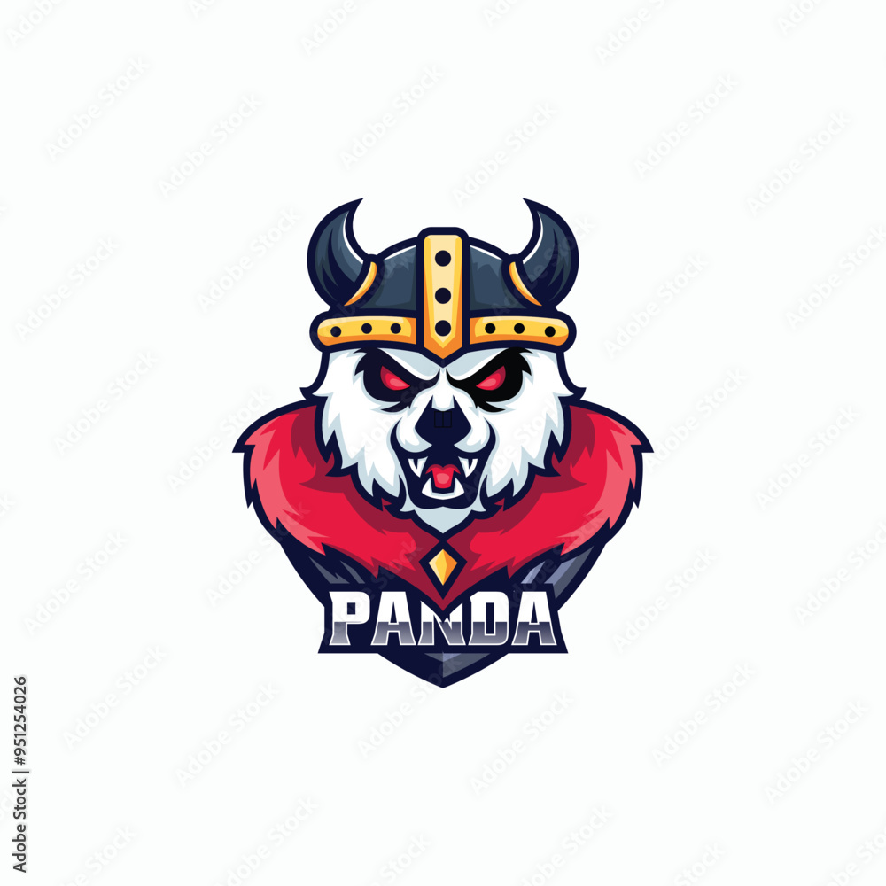 Naklejka premium Vector Logo Illustration Panda E- Sport and Sport Style.