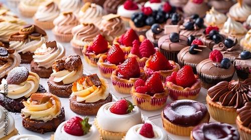A mouthwatering array of different desserts and pastries