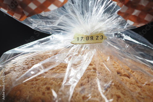 Foto expiry date on a bread packet