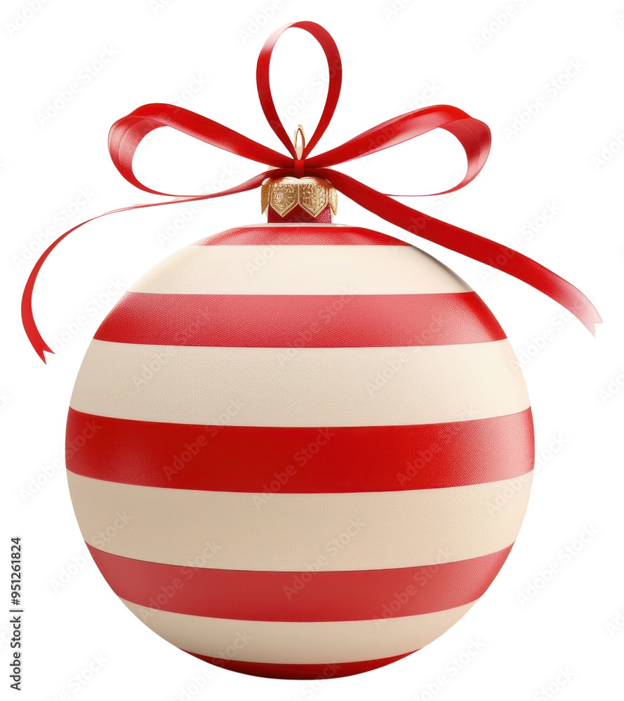 PNG Festive red striped ornament PNG Festive red striped ornament