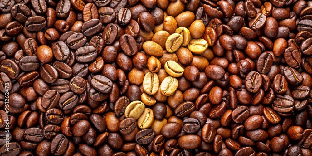 Fototapeta premium Vibrant coffee bean logo with modern and sophisticated design style, featuring earthy tones of brown and beige, conveying natural