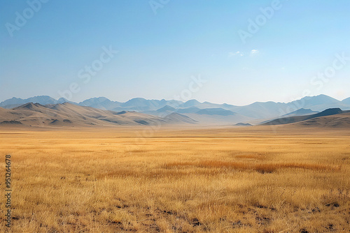 Straight field land, steppe, sand, hills and mountains