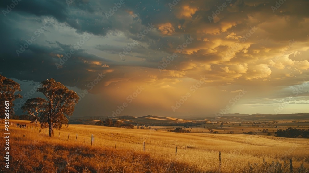 Farm faces danger from an incoming severe thunderstorm. Farm faces danger from an incoming severe thunderstorm.