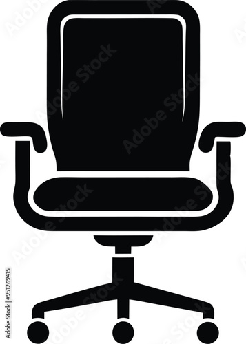 office chair vector silhouette illustration, chair icon	