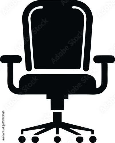 office chair vector silhouette illustration, chair icon	