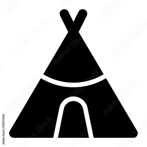 tepee, tent, indian, home, house solid or glyph icon