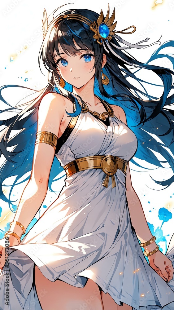 Fototapeta premium anime greek goddess hestia anime style high-quality for wallpaper background