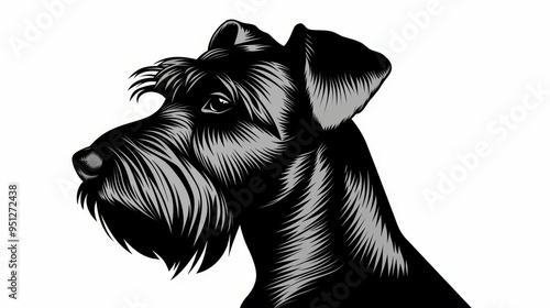 Charming digital art of a Patterdale Terrier. Perfect for pet lovers, Tshirts, and unique puppy food designs. photo