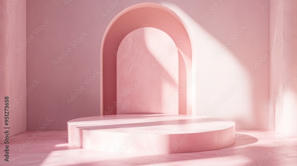 Geometric minimal scene, design for cosmetic or product display podium Geometric minimal scene, design for cosmetic or product display podium