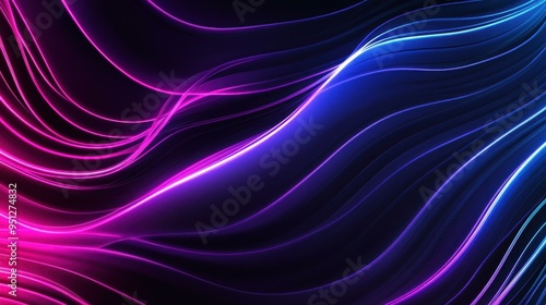 Wallpaper Mural Vibrant motion concept showcasing neon shiny lines over fluid color gradients. A dynamic backdrop for modern creative designs. Torontodigital.ca