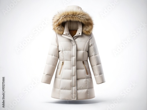 winter coat with clean white background and minimalist design photo